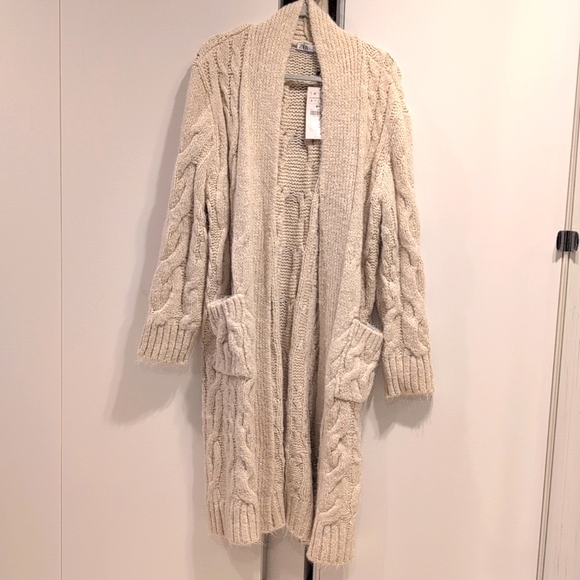 Zara chunky knit cardigan coat - Picture 9 of 12